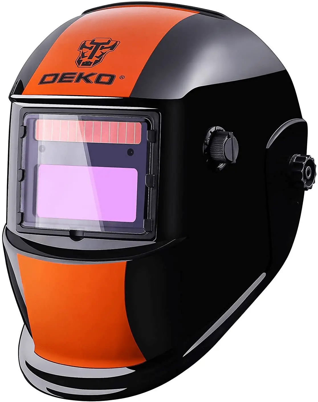Deko Pro Orange Solar Powered Welding Helmet